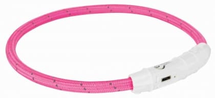 Flash Leuchtring USB, TPU/Nylon, XS–S: pink